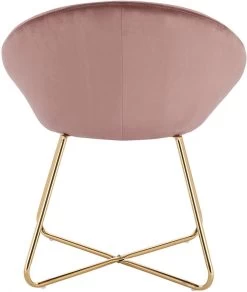 2er-Set Esszimmerstühle, Sitzfläche Aus Samt, Gekreuzte Vergoldete Metallbeine -Möbel Store K chenstuhl Polsterstuhl Samt Stahl rosa5 1280x1280