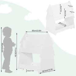 Kinder Bücherregal, Spielzeugregal In Baumform, Aus MDF, 60x71x38,5 Cm, Weiß -Möbel Store Kinder B cherregal Kinderb cherregal in Baumform aus MDF KR022ws weiss3 1280x1280