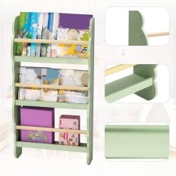 Kinder Bücherregal Wandregal Aus Kiefernholz E1 MDF Mit 3 Ablagen -Möbel Store Kinder Buecherregal Wandregal Buecher Organizer mit 4 Ablagen Kinderregal KR013 MA6 1280x1280