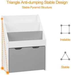 Spielzeugregal Mit Rädern Weiß -Möbel Store Kinderregal mit 3 Regalen Aufbewahrungstruhe mit Raedern KR004 weiss3 1280x1280