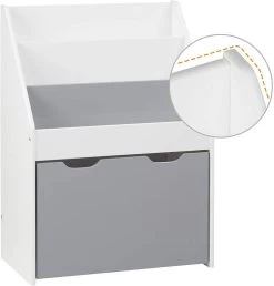 Spielzeugregal Mit Rädern Weiß -Möbel Store Kinderregal mit 3 Regalen Aufbewahrungstruhe mit Raedern KR004 weiss5 1280x1280