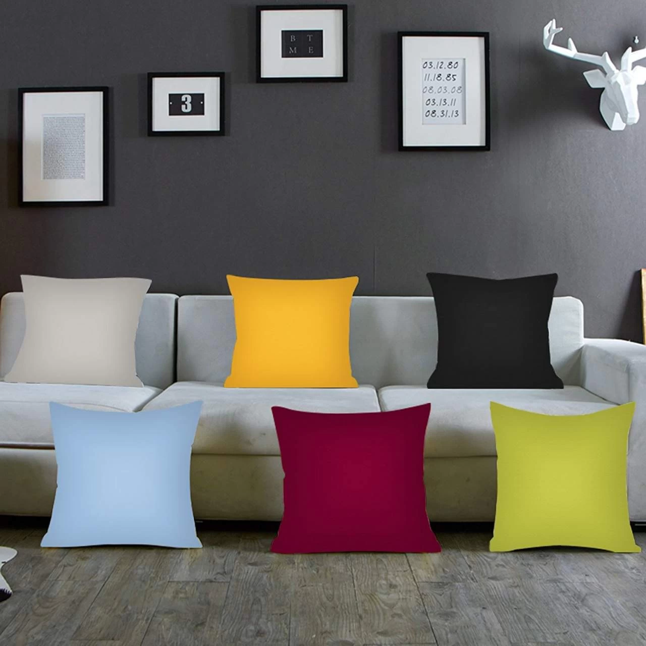 Kissenbezug 60x60cm Reißverschluss 100% Baumwolle 7 Kissenbezug 60x60cm Reißverschluss 100% Baumwolle – Bild 7