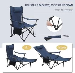 WOLTU Campingstuhl Mit Lehne Fußstütze Getränkehalter Aus Oxford-Gewebe -Möbel Store Klappbarer Campingstuhl CPS8148bl blau2 1280x1280