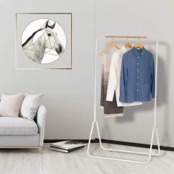Kleiderständer Garderobenständer Kleiderstange Metall, Ca.79x43x145cm(BxTxH) -Möbel Store Kleiderst nder Garderobenst nder Kleiderstange Metall ca 79x43x145cm BxTxH SR0076ws Weiss1 1280x1280