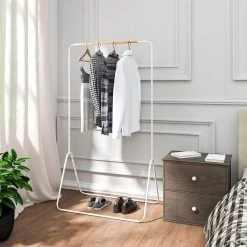 Kleiderständer Garderobenständer Kleiderstange Metall, Ca.79x43x145cm(BxTxH) -Möbel Store Kleiderst nder Garderobenst nder Kleiderstange Metall ca 79x43x145cm BxTxH SR0076ws Weiss6 1280x1280