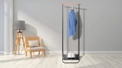 Kleiderständer Für Schlafzimmer Garderobenständer Mit Metallablagen Schwarz -Möbel Store Kleiderst nder f r Schlafzimmer Garderobenst nder mit Metallablagen SR0077 Schwarz1 1280x1280