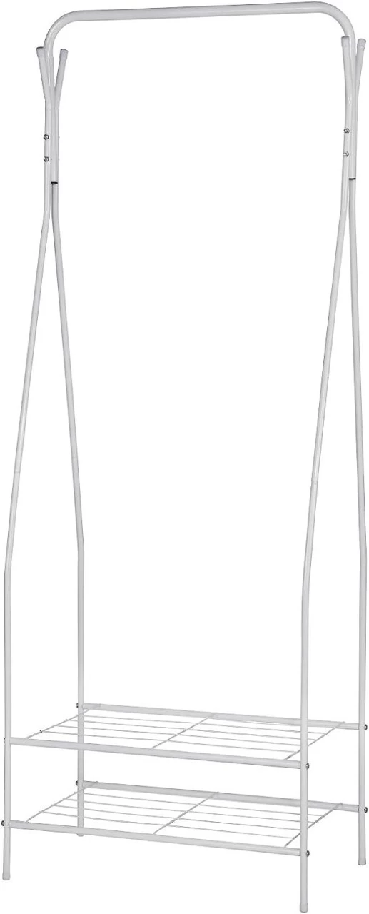 Kleiderständer Mit 2 Metallablagen Für Schuhe 4 Kleiderständer Mit 2 Metallablagen Für Schuhe – Bild 4