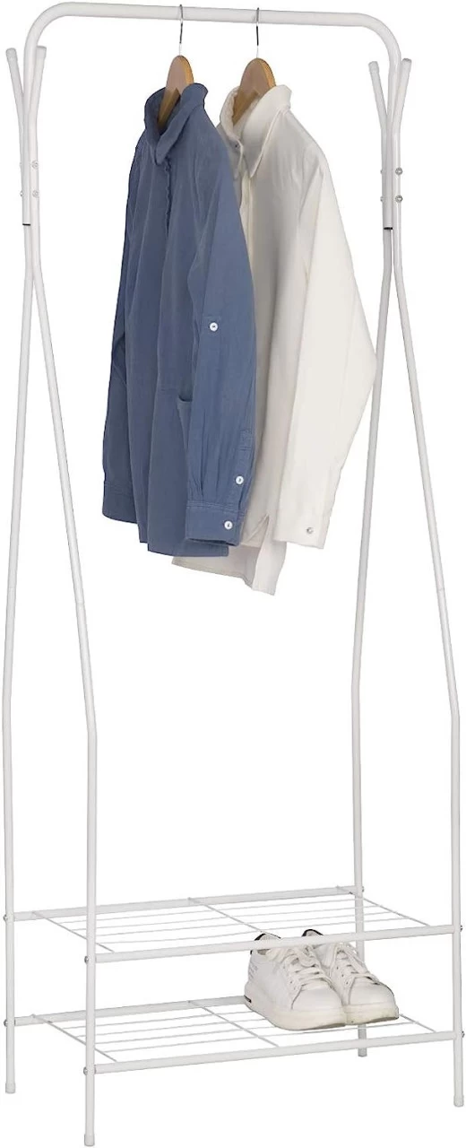 Kleiderständer Mit 2 Metallablagen Für Schuhe 1 Kleiderständer Mit 2 Metallablagen Für Schuhe