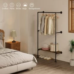 Kleiderständer Mit Ablagen, Garderobe Mit Kleiderstange, Garderobenständer Wandmontage 16 Kleiderständer Mit Ablagen, Garderobe Mit Kleiderstange, Garderobenständer Wandmontage -Möbel Store Kleiderst nder mit Ablagen Garderobe mit Kleiderstange Garderobenst nder Wandmontage W0ITT2037 schwarz 8 1280x1280