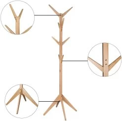 Kleiderständer Mit 8 Haken Garderobenständer Wäscheständer Gestell Aufhänger -Möbel Store Kleiderstaender mit 8 Haken Garderobenstaender Waeschestaender Gestell Aufhaenger SR0116nt Natur4 1280x1280