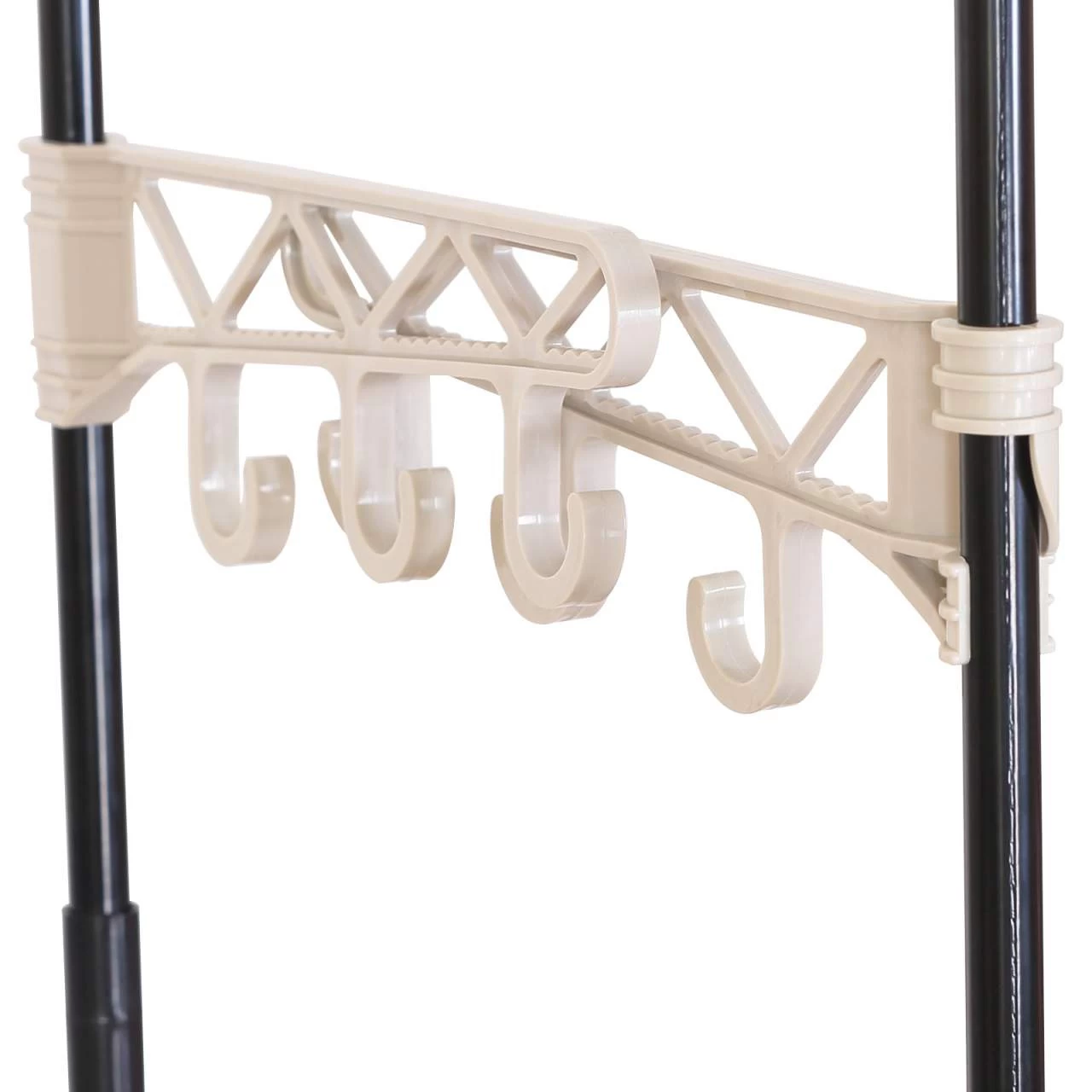 Kleiderständer Mit Ablage Haken Kleiderstange Garderobenständer, Schwarz 4 Kleiderständer Mit Ablage Haken Kleiderstange Garderobenständer, Schwarz – Bild 4