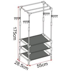 Kleiderständer Mit Ablage Haken Kleiderstange Garderobenständer, Schwarz 11 Kleiderständer Mit Ablage Haken Kleiderstange Garderobenständer, Schwarz -Möbel Store Kleiderstaender mit Haken SR0027 4 1280x1280