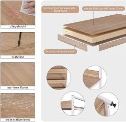 Kleiderständer Mit Drei Ablagen Aus Stahlrohr Spanplatte -Möbel Store Kleiderstaender mit drei Ablagen aus Stahlrohr Spanplatte SR0130whe hell eiche weiss6 1280x1280