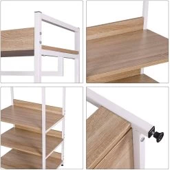 Kleiderständer Mit Drei Ablagen Aus Stahlrohr Spanplatte -Möbel Store Kleiderstaender mit drei Ablagen aus Stahlrohr Spanplatte SR0130whe hell eiche weiss7 1280x1280