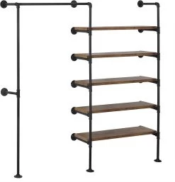 Kleiderstange Im Industriellen Stil, Offener Kleiderschrank Aus Rohren, Wandmontage 11 Kleiderstange Im Industriellen Stil, Offener Kleiderschrank Aus Rohren, Wandmontage -Möbel Store Kleiderstange im industriellen Stil offener Kleiderschrank aus Rohren Wandmontage SRY44shei schwarz1 1280x1280