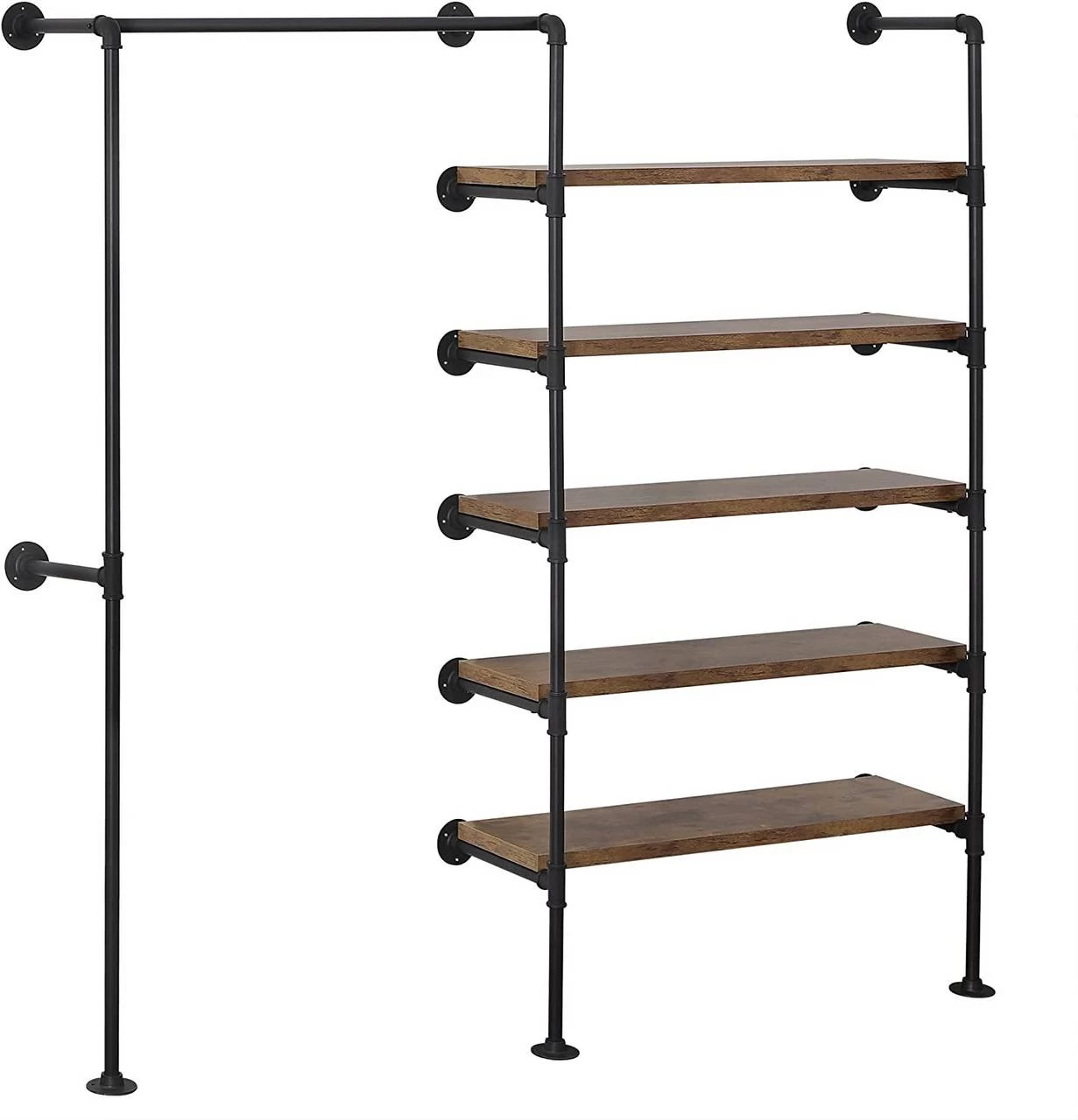 Kleiderstange Im Industriellen Stil, Offener Kleiderschrank Aus Rohren, Wandmontage 5 Kleiderstange Im Industriellen Stil, Offener Kleiderschrank Aus Rohren, Wandmontage – Bild 5