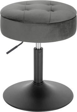 WOLTU Kleiner Barhocker Mit Stauraum, Niedriger Barstuhl, Höhenverstellbar, Aus Samt, Metallgestell