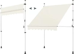 Klemmmarkise, Höhenverstellbar, UV-beständig Wasserdicht, Ohne Bohren -Möbel Store Klemmmarkise h henverstellbar UV best ndig wasserdicht ohne Bohren 200 cm breite MKS0001cm01 Beige2 1280x1280
