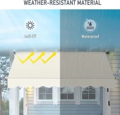 Klemmmarkise, Höhenverstellbar, UV-beständig Wasserdicht, Ohne Bohren -Möbel Store Klemmmarkise h henverstellbar UV best ndig wasserdicht ohne Bohren 200 cm breite MKS0001cm01 Beige7 1280x1280