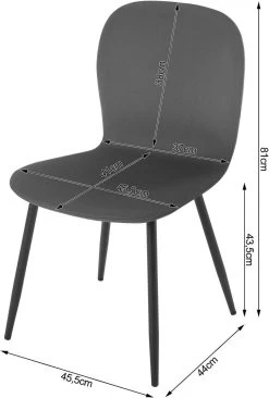 Klihome Esszimmerstühle 4 Set, Küchenstühle, Schalenstuhl, Mit Samt Metallbeinen -Möbel Store Klihome Esszimmerstuehle 4 Set Kuechenstuehle Schalenstuhl Cordbezug Metallbeinen W0ATT0352 4 Dunkelgrau3 1280x1280