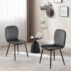 Klihome Esszimmerstühle 4 Set, Küchenstühle, Schalenstuhl, Mit Samt Metallbeinen -Möbel Store Klihome Esszimmerstuehle 4 Set Kuechenstuehle Schalenstuhl Cordbezug Metallbeinen W0ATT0352 4 Dunkelgrau4 1280x1280