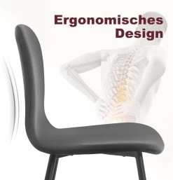 Klihome Esszimmerstühle 4 Set, Küchenstühle, Schalenstuhl, Mit Samt Metallbeinen -Möbel Store Klihome Esszimmerstuehle 4 Set Kuechenstuehle Schalenstuhl Cordbezug Metallbeinen W0ATT0352 4 Dunkelgrau9 1280x1280