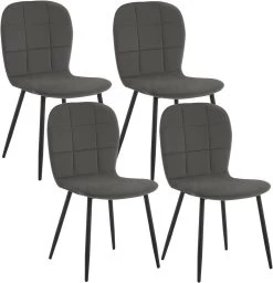 Klihome Esszimmerstühle 4 Set, Küchenstühle Ergonomisch, Samt Metallbeinen