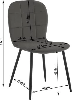 Klihome Esszimmerstühle 4 Set, Küchenstühle Ergonomisch, Samt Metallbeinen -Möbel Store Klihome Esszimmerstuehle 4 Set Kuechenstuehle ergonomisch Samt Metallbeinen W0ATT0525 4 Dunkelgrau3 1280x1280