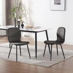 Klihome Esszimmerstühle 4 Set, Küchenstühle Ergonomisch, Samt Metallbeinen -Möbel Store Klihome Esszimmerstuehle 4 Set Kuechenstuehle ergonomisch Samt Metallbeinen W0ATT0525 4 Dunkelgrau4 1280x1280