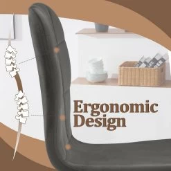 Klihome Esszimmerstühle 4 Set, Küchenstühle Ergonomisch, Samt Metallbeinen -Möbel Store Klihome Esszimmerstuehle 4 Set Kuechenstuehle ergonomisch Samt Metallbeinen W0ATT0525 4 Dunkelgrau9 1280x1280