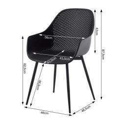 Klihome Esszimmerstühle, Mit Hohler Rückenlehne, Küchenstuhl, Metallbeinen, Aus PP -Möbel Store Klihome Esszimmerstuehle mit hohler Rueckenlehne Kuechenstuhl Metallbeinen PP W0ATT0517 Schwarz5 1280x1280