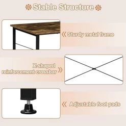 Klihome Schreibtisch L Form, Computertisch Mit Regal, Stauraum, Holzwerkstoff Metall -Möbel Store Klihome Schreibtisch L Form Computertisch mit Regal Stauraum Holzwerkstoff Metall W0ETT0182 Vintage Braun6 1280x1280