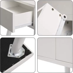 Schminktisch Mit 2 Schubladen & Nachttisch Weiß -Möbel Store Kosmetiktisch mit 2 Schubladen und Nachttisch fuer Schlafzimmer MB6059ws 7 1280x1280