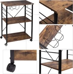 Küchenwagen Aus Metall Mit Weinregal Retro, 60x40x86cm 11 Küchenwagen Aus Metall Mit Weinregal Retro, 60x40x86cm -Möbel Store Kuchenwagen aus Metall mit Weinregal Retro 60 40 86cm RW036dc1 1280x1280