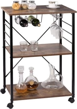 Küchenwagen Aus Metall Mit Weinregal Retro, 60x40x86cm 10 Küchenwagen Aus Metall Mit Weinregal Retro, 60x40x86cm -Möbel Store Kuchenwagen aus Metall mit Weinregal Retro 60 40 86cm RW036dc2 1280x1280