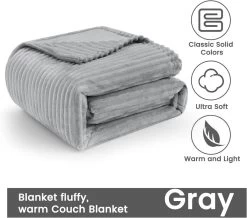 Kuscheldecke Flanell Flauschig, Sofadecke Mit Streifenmuster Für Bett Couch -Möbel Store Kuscheldecke Flanell 150x200 Flauschig Sofadecke mit Streifenmuster fur Bett Couch W0UTT0228 grau7 1280x1280