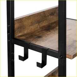 Lagerregal Mit 5 Ebenen, Standregal Mit 4 Haken Im Wohnzimmer Küche, Aus MDF -Möbel Store Lagerregal mit 5 Ebenen Standregal mit 4 Haken im Wohnzimmer K che aus MDF RGB9289hov schwarz2 1280x1280