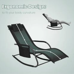 WOLTU Liegestuhl Sonnenliege Wetterfest, Gartenliege Bis 150 Kg, Mit Kopfstütze -Möbel Store Liegestuhl Sonnenliege wetterfest Gartenliege bis 150 kg Kopfstuetze W0ETT0157 Schwarz8 1280x1280