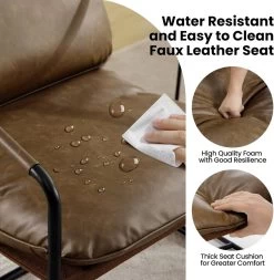 WOLTU Loungesessel, Mittelalter Vintage Stil, Mit Metallrahmen Kunstleder-Bezug -Möbel Store Loungesessel Mittelalter Vintage Stil mit Metallrahmen Kunstleder Bezug W0ATT0340 Braun5 1280x1280