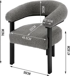 WOLTU Loungesessel Relaxsessel Lehnstuhl, Mit Fleece-Sitzfläche Massivholzbeinen, Dunkelgrau -Möbel Store Loungesessel Relaxsessel Lehnstuhl Fleece Sitzflaeche Massivholzbeinen W0ATT0339 Dunkelgrau3 1280x1280