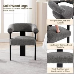 WOLTU Loungesessel Relaxsessel Lehnstuhl, Mit Fleece-Sitzfläche Massivholzbeinen, Dunkelgrau -Möbel Store Loungesessel Relaxsessel Lehnstuhl Fleece Sitzflaeche Massivholzbeinen W0ATT0339 Dunkelgrau5 1280x1280