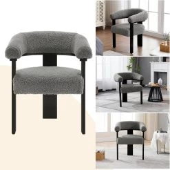 WOLTU Loungesessel Relaxsessel Lehnstuhl, Mit Fleece-Sitzfläche Massivholzbeinen, Dunkelgrau -Möbel Store Loungesessel Relaxsessel Lehnstuhl Fleece Sitzflaeche Massivholzbeinen W0ATT0339 Dunkelgrau6 1280x1280