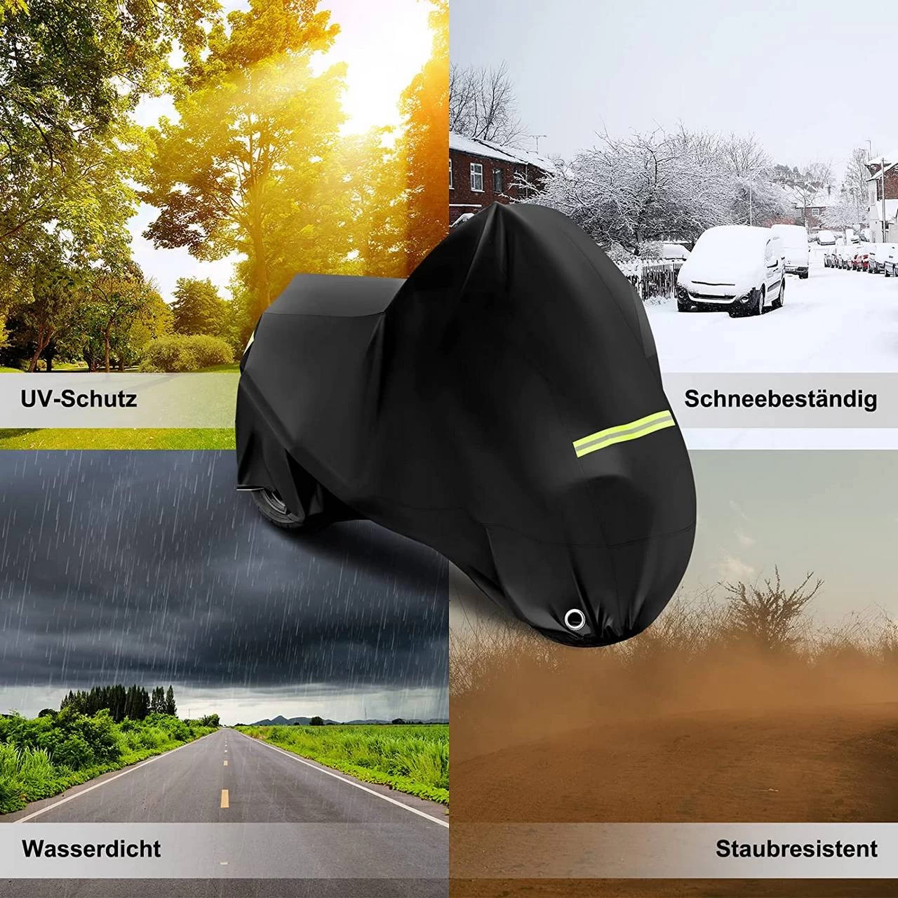 Motorradabdeckung Wasserdicht Winterfest, Motorrad Abdeckplane Outdoor Aus 210D Oxford Stoff 9 Motorradabdeckung Wasserdicht Winterfest, Motorrad Abdeckplane Outdoor Aus 210D Oxford Stoff – Bild 9