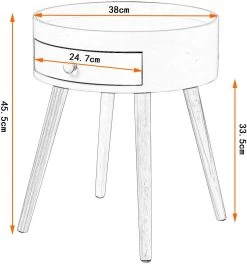 Nachttisch Beistelltisch Nachtkommode, Mit Schublade, Mit Beinen, MDF, Weiß -Möbel Store Nachttisch Nachtschrank Schublade Holz weiss5 1280x1280