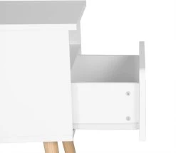 Nachttisch Nachtschrank, Mit Schublade&Fach, Mit Holzbeinen, 40Bx33,5Tx50H Cm -Möbel Store Nachttisch Nachtschrank mit Schublade Fach mit Holzbeinen 40Bx33 5Tx50H cm TSR58ws Weiss5 1280x1280