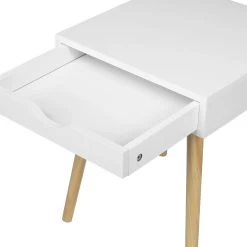Nachttisch Nachtschrank Mit Schublade Und 4 Holzbeine Aus Spanplatte Weiß -Möbel Store Nachttisch Nachtschrank mit Schublade und 4 Holzbeine aus Spanplatte TS110ws Weiss 1280x1280