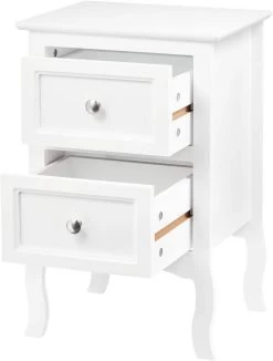 Nachttisch Sofatisch Nachtkommode Nachtschrank Mit 2 Schubladen Aus MDF -Möbel Store Nachttisch mit 2 Schubladen aus MDF TS119ws weiss4 1280x1280