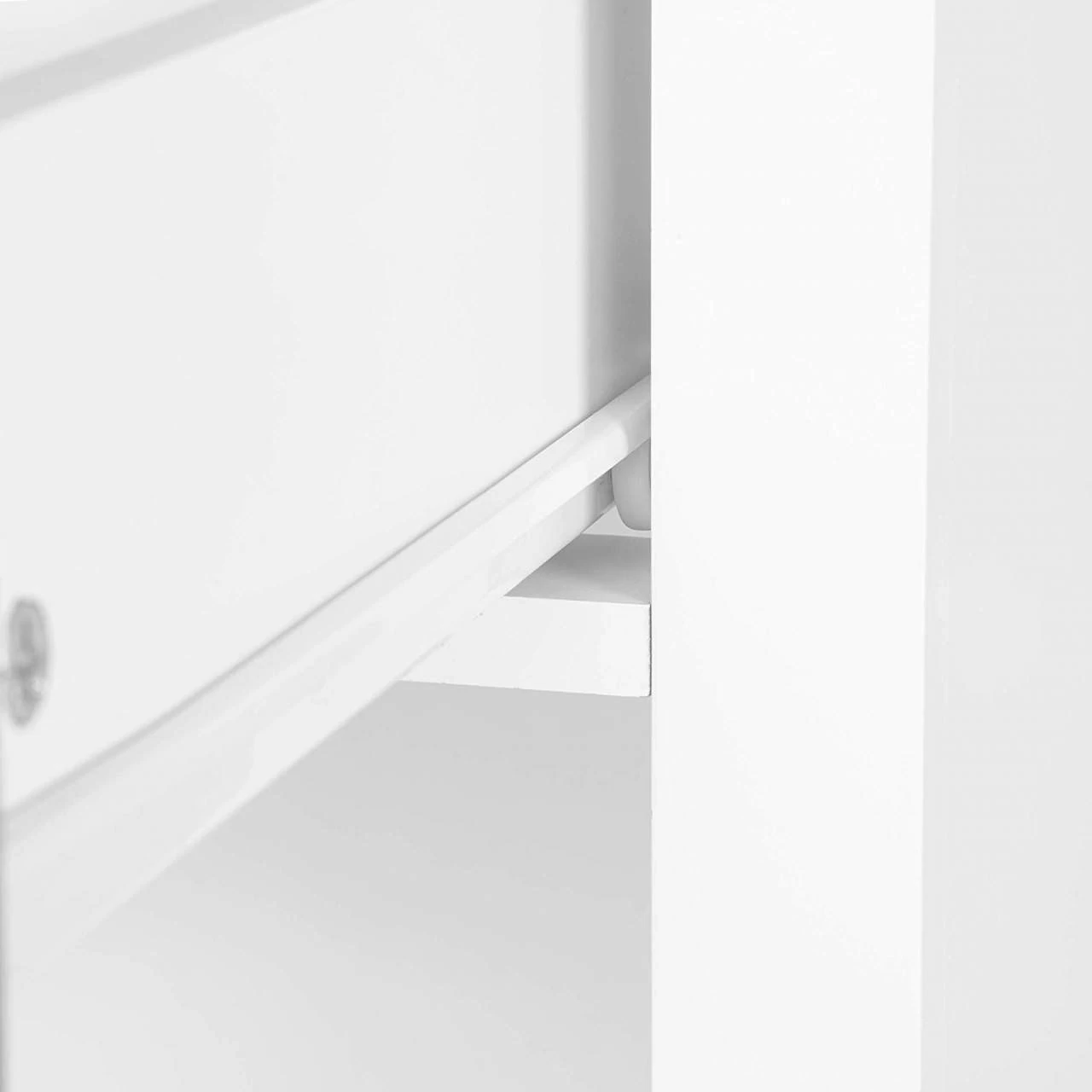 Nachttisch Beistelltisch Sofatisch, Mit Schublade Und Offenem Fach Weiß 9 Nachttisch Beistelltisch Sofatisch, Mit Schublade Und Offenem Fach Weiß – Bild 9