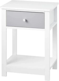 Nachttisch Nachtkommode Nachtschrank Mit Schublade Mit Ablage Aus MDF Weiß