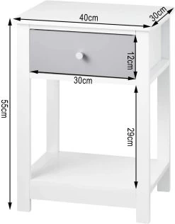 Nachttisch Nachtkommode Nachtschrank Mit Schublade Mit Ablage Aus MDF Weiß -Möbel Store Nachttisch mit Schublade mit Ablage aus MDF TS117ws weiss3 1280x1280